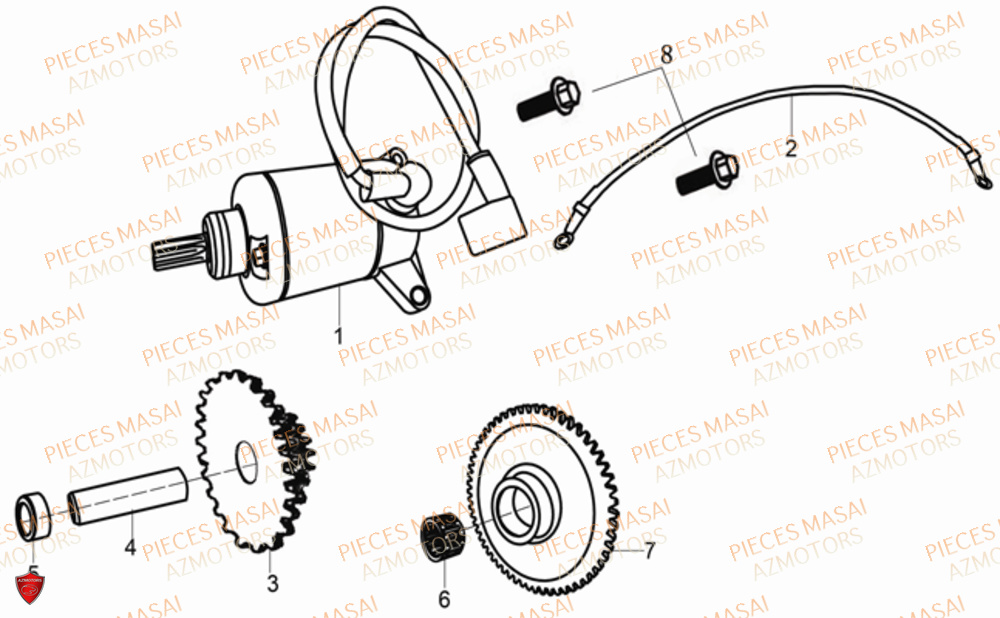 Demarreur MASAI Pièces Moto GREYSTONE 125 E4