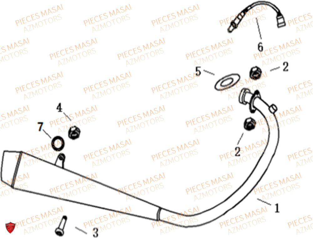 Echappement AZMOTORS Pièces Moto GREYSTONE 125 E4