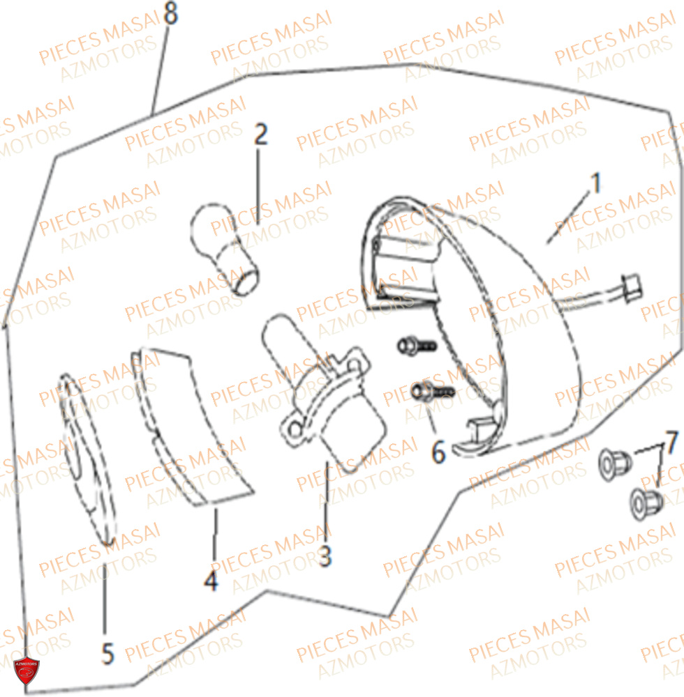 Eclairage Arriere AZMOTORS Pièces Moto GREYSTONE 125 E4