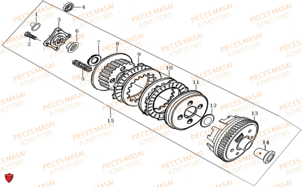 Embrayage AZMOTORS Pièces Moto GREYSTONE 125 E4