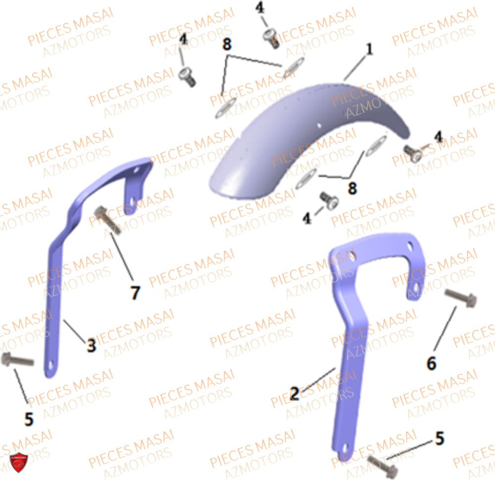 Garde Boue Avant MASAI Pièces Moto GREYSTONE 125 E4