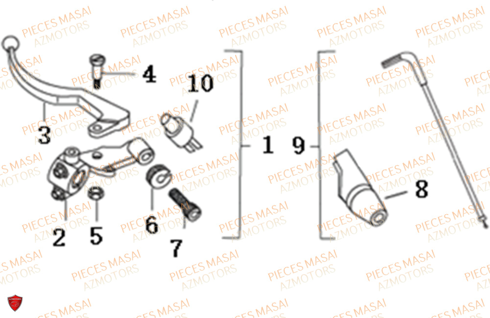 Levier Embrayage AZMOTORS Pièces Moto GREYSTONE 125 E4