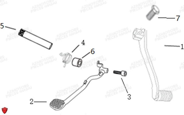 PEDALE FREIN-SELECTEUR VITESSES pour GREYSTONE 125 E4