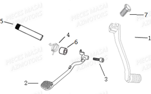 PEDALE FREIN AZMOTORS GREYSTONE 125 E4