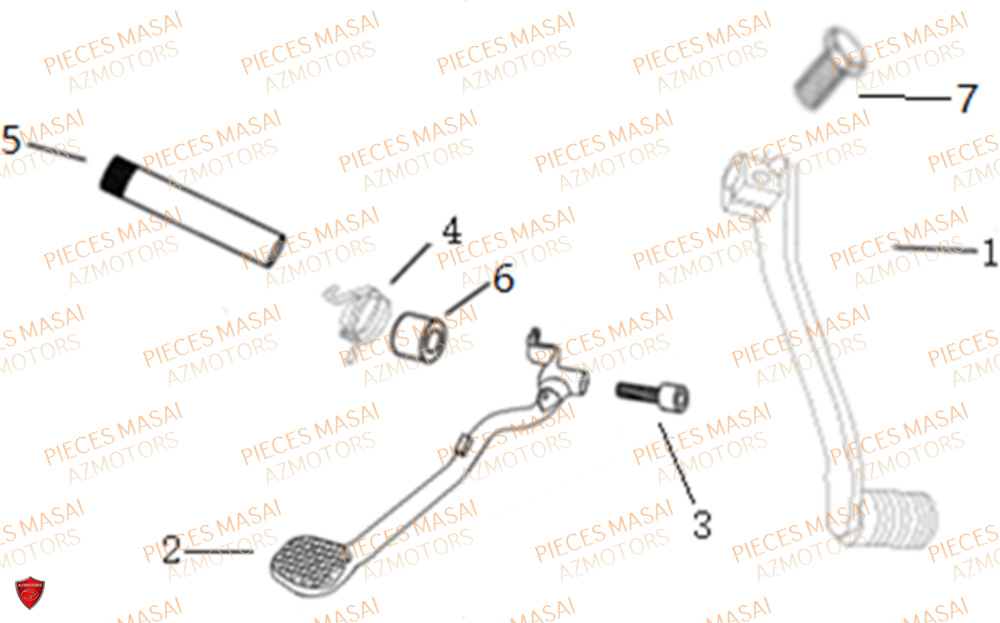 Pedale Frein Selecteur Vitesses MASAI Pièces Moto GREYSTONE 125 E4