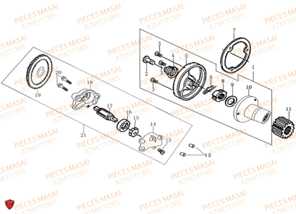 Pompe A Huile Filtre A Huile MASAI Pièces Moto GREYSTONE 125 E4