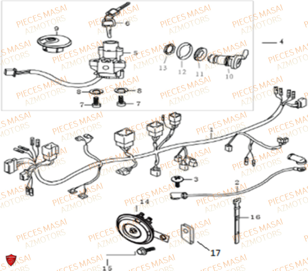 Systeme Electrique AZMOTORS Pièces Moto GREYSTONE 125 E4