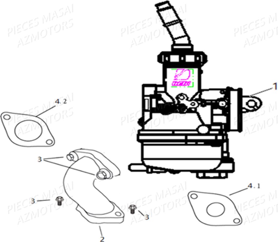 ENSEMBLE CARBURATEUR AZMOTORS GREYSTONE 50