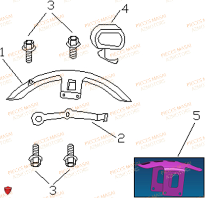 GARDE BOUE AVANT AZMOTORS GREYSTONE 50