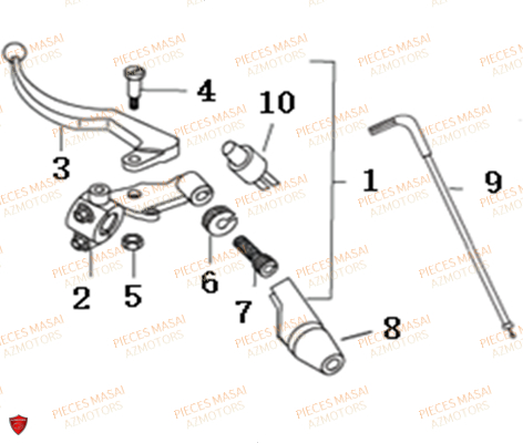 Levier Embrayage MASAI Pièces Moto GREYSTONE 50cc