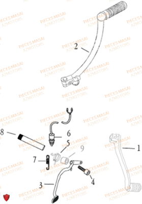 Pedale Frein MASAI Pièces Moto GREYSTONE 50cc