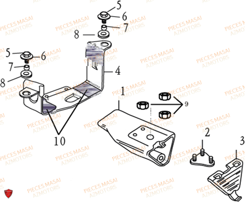 Support Batterie MASAI Pièces Moto GREYSTONE 50cc