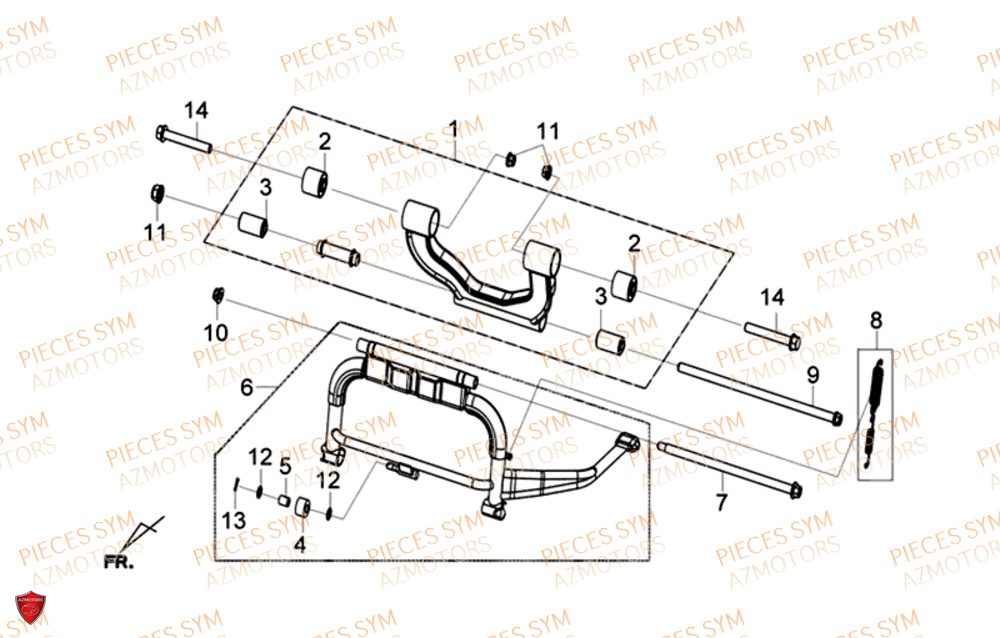 Bequille Centrale SYM Pièces GTS 125I EURO 4 - LN12WG-EU (2018-2020)