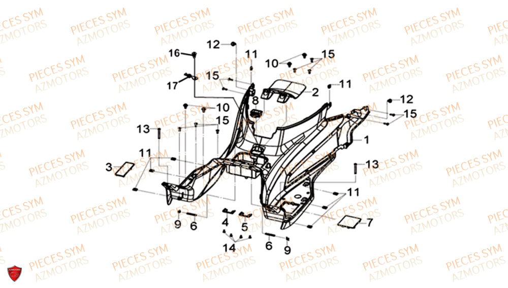 Plancher SYM Pièces GTS 125I EURO 4 - LN12WG-EU (2018-2020)