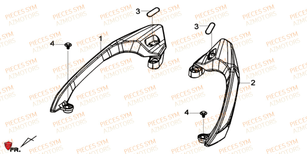 Arceau SYM Pièces GTS 125I SPORT EURO 4 - LN12WE-EU (2017-2020)