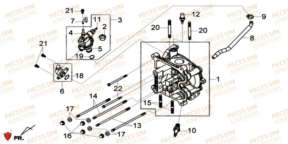 Ensemble De Culasse SYM Pièces GTS 125I SPORT EURO 4 - LN12WE-EU (2017-2020)