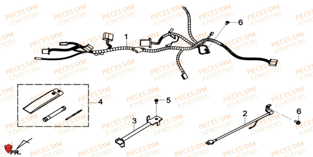 Faisceau Electrique SYM Pièces GTS 125I SPORT EURO 4 - LN12WE-EU (2017-2020)