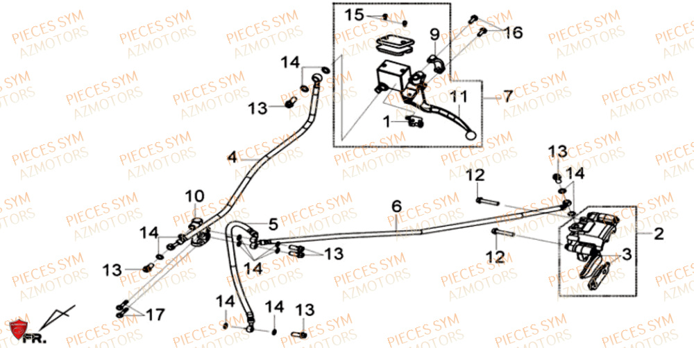Freinage Arriere SYM Pièces GTS 125I SPORT EURO 4 - LN12WE-EU (2017-2020)