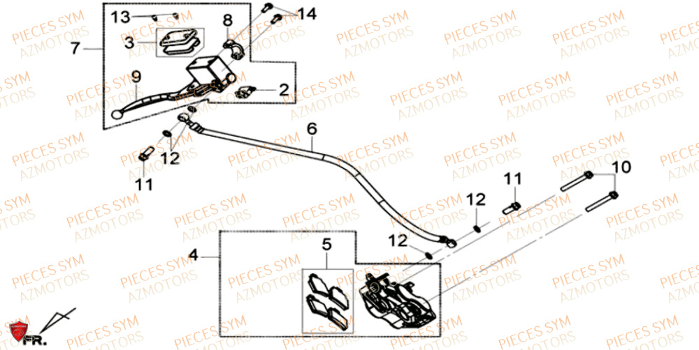 Freinage Avant SYM Pièces GTS 125I SPORT EURO 4 - LN12WE-EU (2017-2020)
