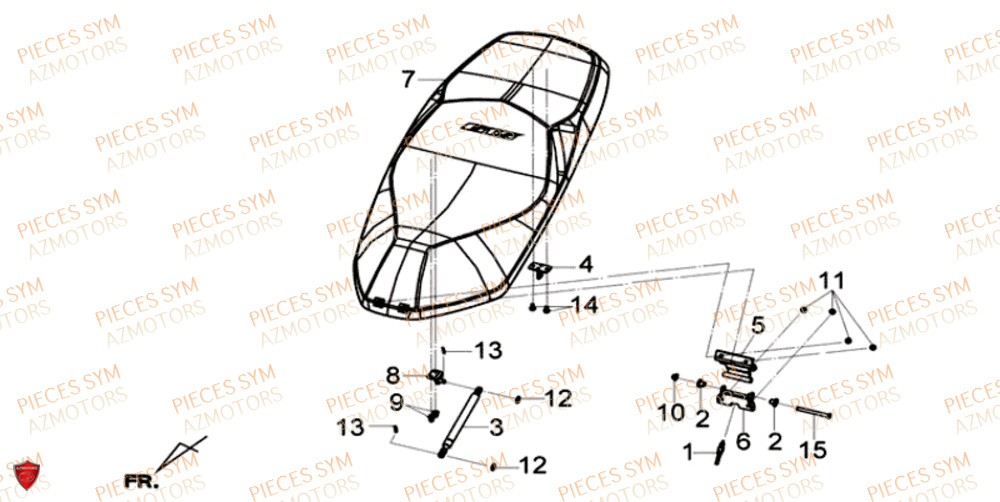 Selle SYM Pièces GTS 125I SPORT EURO 4 - LN12WE-EU (2017-2020)