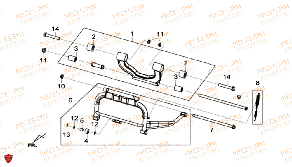 Bequille Centrale SYM Pièces GTS 300I ABS - LN30W9-EU (2017-2020)