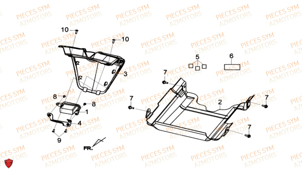 Cache Inferieur SYM Pièces GTS 300I ABS - LN30W9-EU (2017-2020)