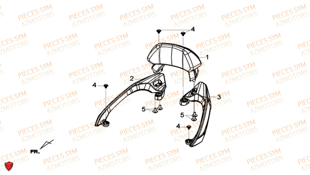 Dosseret Arceau SYM Pièces GTS 300I ABS - LN30W9-EU (2017-2020)