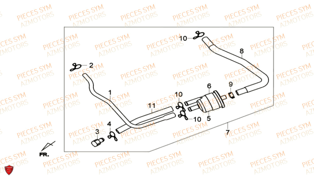 Durite Reniflard SYM Pièces GTS 300I ABS - LN30W9-EU (2017-2020)