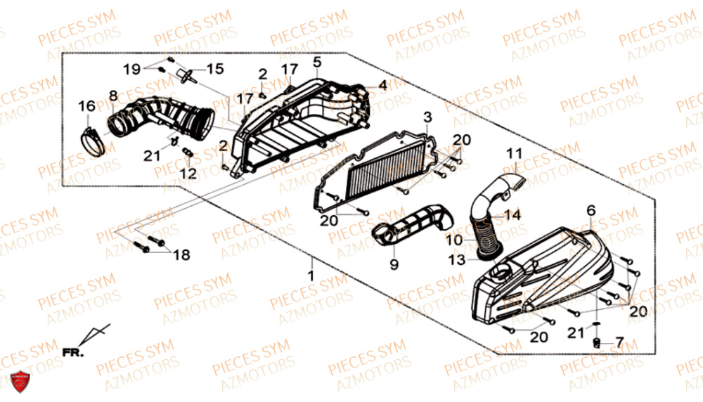 Filtre A Air SYM Pièces GTS 300I ABS - LN30W9-EU (2017-2020)