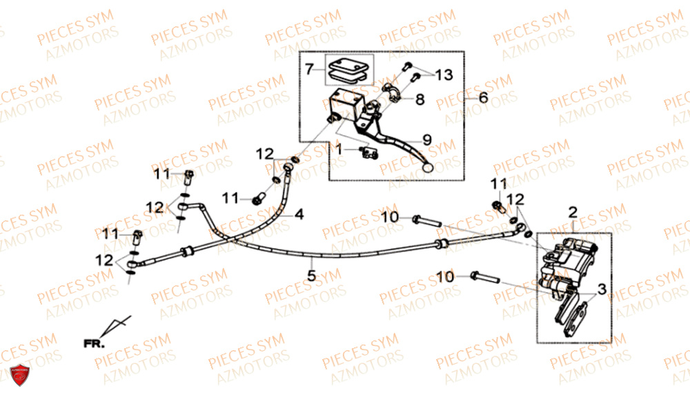 Frein Arriere SYM Pièces GTS 300I ABS - LN30W9-EU (2017-2020)