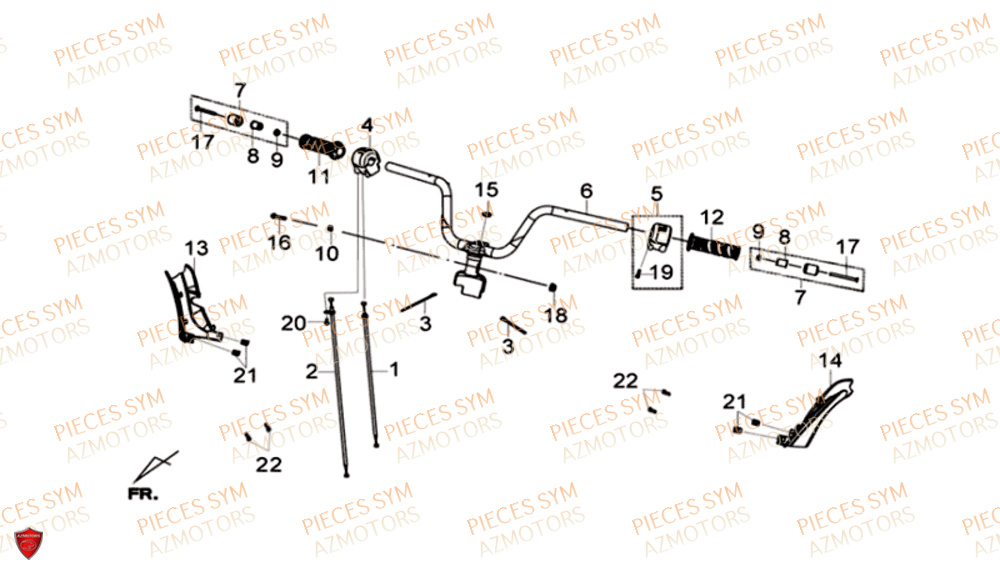 Guidon SYM Pièces GTS 300I ABS - LN30W9-EU (2017-2020)