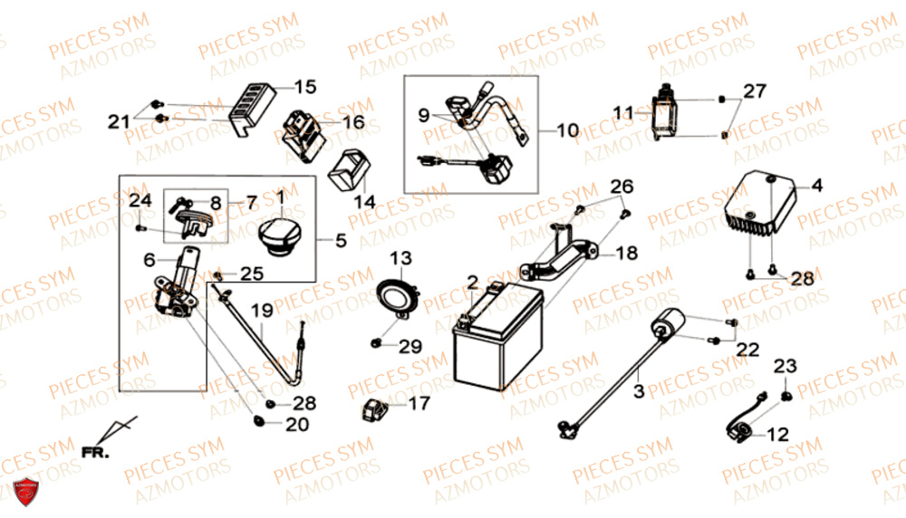 Systeme Electrique SYM Pièces GTS 300I ABS - LN30W9-EU (2017-2020)