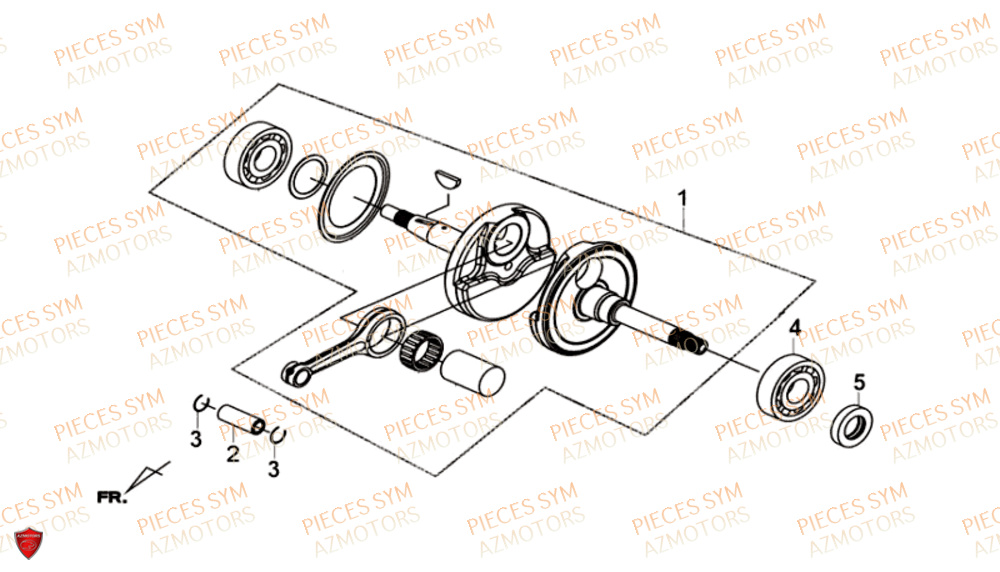 Vilebrequin SYM Pièces GTS 300I ABS - LN30W9-EU (2017-2020)