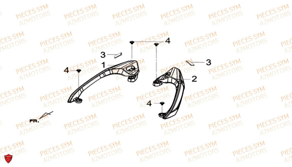 Arceau SYM Pièces GTS 300I ABS SPORT EURO 4 - LN30WA-EU (2017-2020)