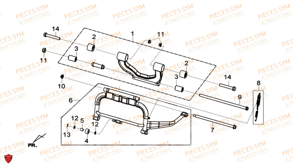Bequille Centrale SYM Pièces GTS 300I ABS SPORT EURO 4 - LN30WA-EU (2017-2020)