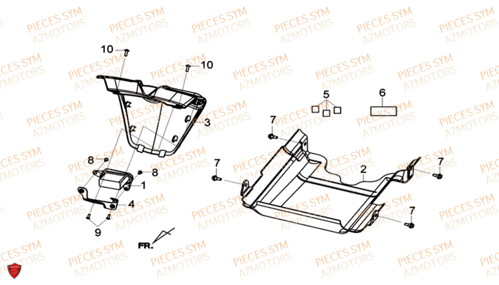 Cache Inferieur SYM Pièces GTS 300I ABS SPORT EURO 4 - LN30WA-EU (2017-2020)