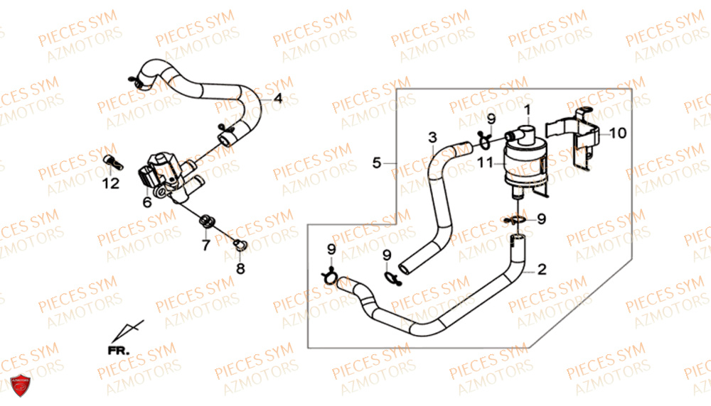 Depollueur SYM Pièces GTS 300I ABS SPORT EURO 4 - LN30WA-EU (2017-2020)
