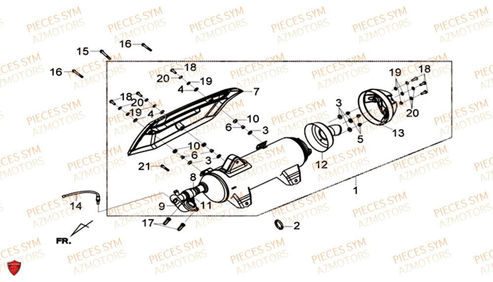 Echappement SYM Pièces GTS 300I ABS SPORT EURO 4 - LN30WA-EU (2017-2020)