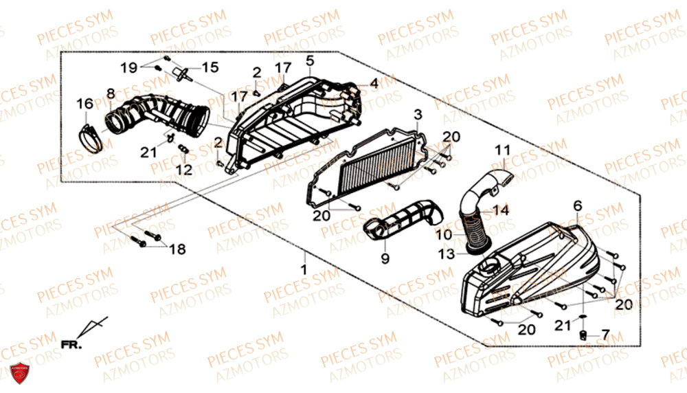 Filtre A Air SYM Pièces GTS 300I ABS SPORT EURO 4 - LN30WA-EU (2017-2020)