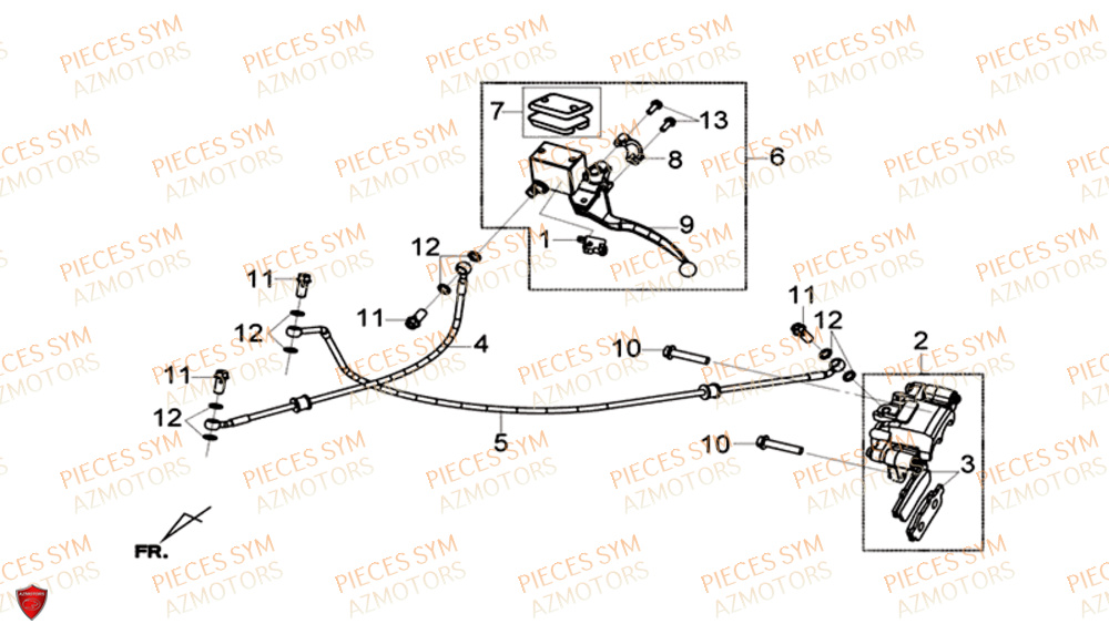 Frein Arriere SYM Pièces GTS 300I ABS SPORT EURO 4 - LN30WA-EU (2017-2020)