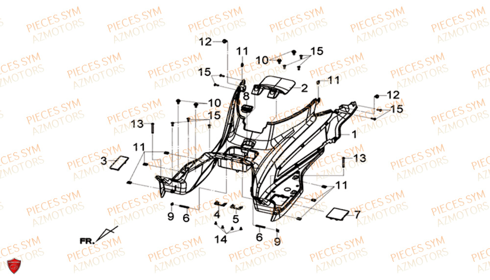 Plancher SYM Pièces GTS 300I ABS SPORT EURO 4 - LN30WA-EU (2017-2020)
