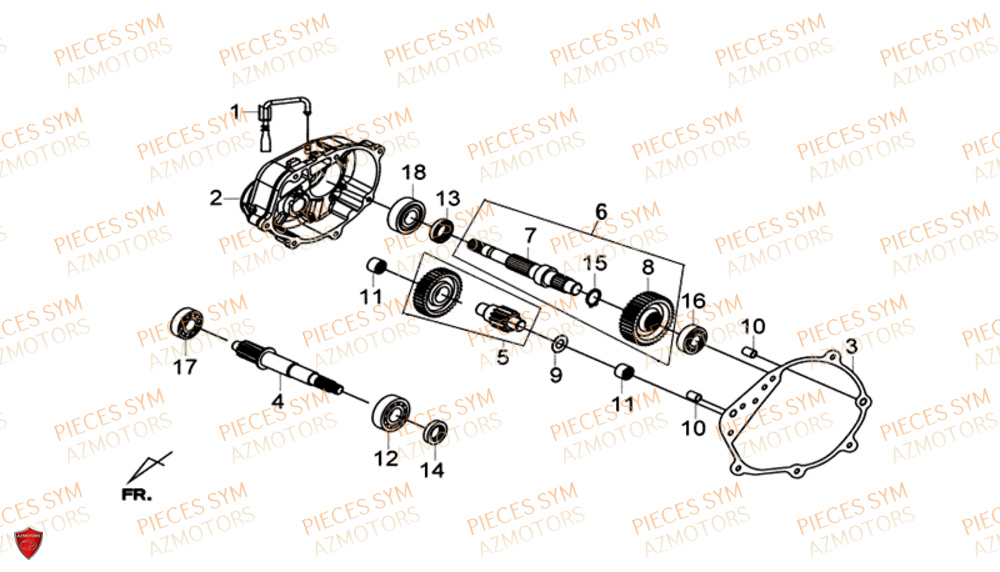 Transmission SYM Pièces GTS 300I ABS SPORT EURO 4 - LN30WA-EU (2017-2020)