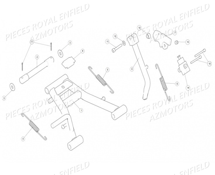 Bequille ROYAL ENFIELD Pieces ROYAL_ENFIELD CONTINENTAL GT 535 (E4) RED / GREEN / BLACK (2017-2018)

