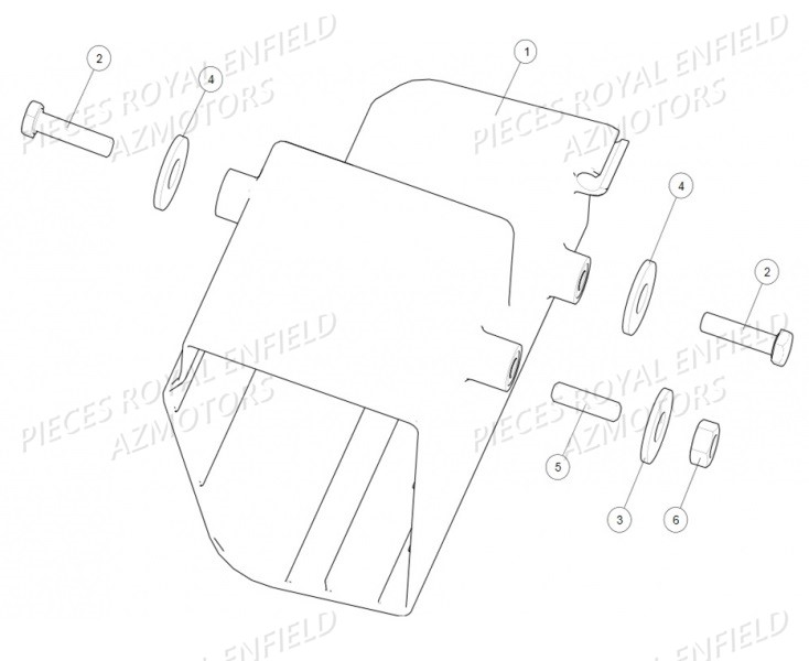 147617/A - VIS HEX M6X14  (Royal Enfield) pour BOITE A OUTIL de GT 535