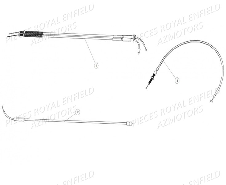 Cables ROYAL ENFIELD Pieces ROYAL_ENFIELD CONTINENTAL GT 535 (E4) RED / GREEN / BLACK (2017-2018)

