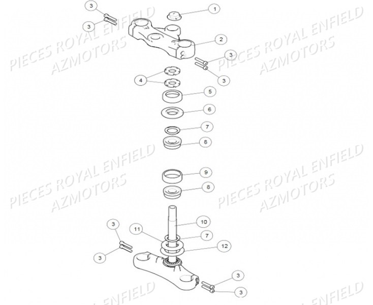 Colonne De Direction ROYAL ENFIELD Pieces ROYAL_ENFIELD CONTINENTAL GT 535 (E4) RED / GREEN / BLACK (2017-2018)

