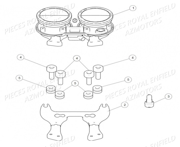 Compteur ROYAL ENFIELD Pieces ROYAL_ENFIELD CONTINENTAL GT 535 (E4) RED / GREEN / BLACK (2017-2018)

