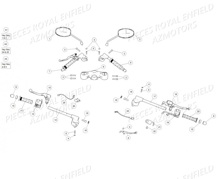 521186/B - REVETEMENT GAUCHE  (Royal Enfield) pour GUIDON de GT 535