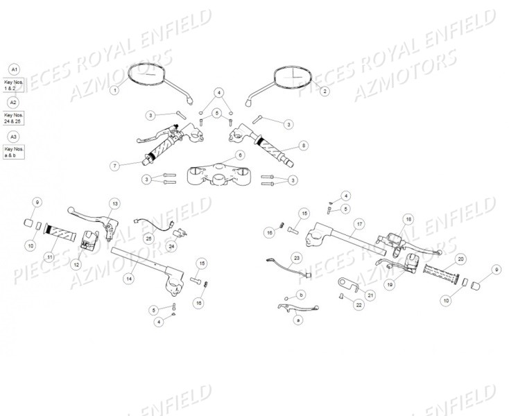 Guidon ROYAL ENFIELD Pieces ROYAL_ENFIELD CONTINENTAL GT 535 (E4) RED / GREEN / BLACK (2017-2018)

