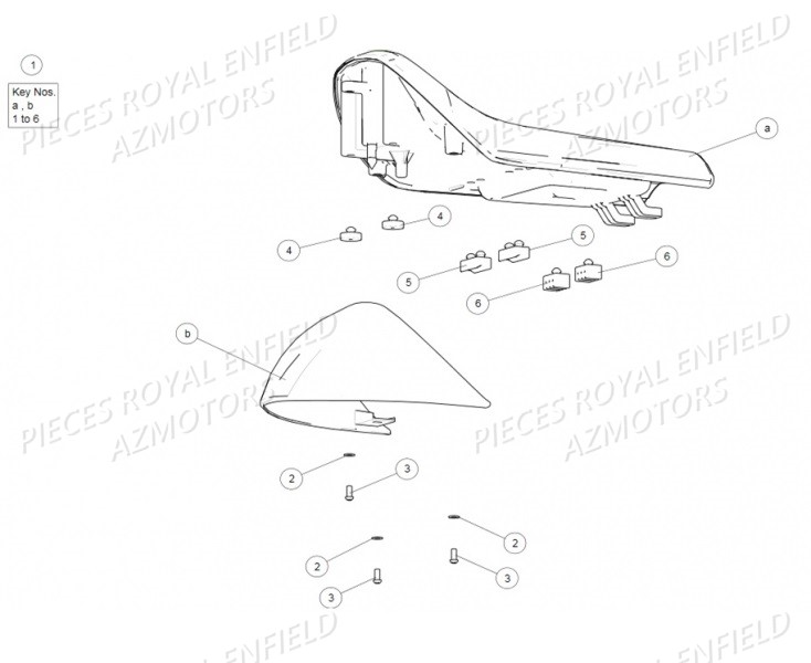 SELLE ROYAL ENFIELD Pieces ROYAL ENFIELD CONTINENTAL GT 535 RED / GREEN / BLACK (2017-2018)